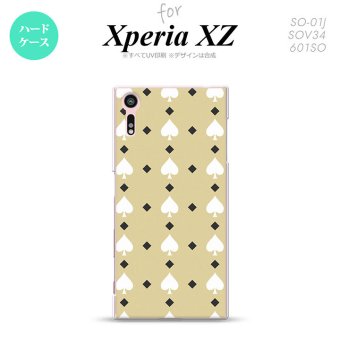 【SO01J】【スマホケース/スマホカバー】【エクスペリア XZ 】SO01J スマホケース XPERIA XZ SO-01J カバー エクスペリア XZ  トランプ(スペード) ベージュ×白 nk-so01j-541【メール便送料無料】