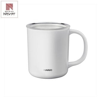 ハリオ セラミックコーティング 真空二重保温マグ 350mL ホワイト マグカップ ステンレスマグ 保温保冷 カップ【北海道・沖縄県・離島 配送不可】