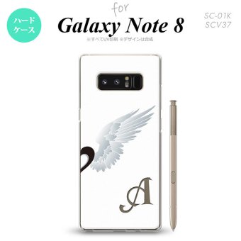 【SC01K】【スマホケース/スマホカバー】【ギャラクシー ノート8】SC01K スマホケース Galaxy Note8 ケース ギャラクシー ノート8 イニシャル 翼(ペア) 白(右) nk-sc01k-478ini【メール便送料無料】