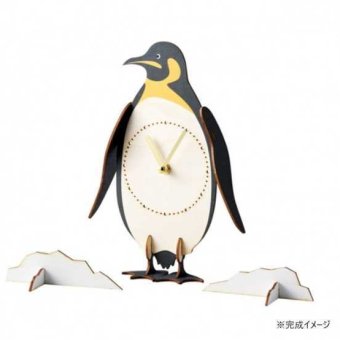 クロックパズル ペンギン 木製 置時計 組み立て 工作キット 動物 子供 知育玩具 インテリア 雑貨 おしゃれ プレゼント ギフト 大人 趣味 クラフト パズル時計 セトクラフト