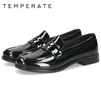 TEMPERATE テンパレイト EATHAN イーサン レインシューズ レディース 完全防水 ローファー 2cmヒール ローヒール 歩きやすい 滑りにくい 光沢感 シンプル きれいめ
