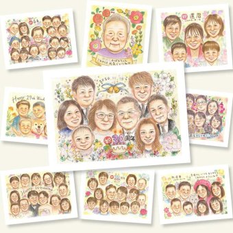 結婚記念日 似顔絵 プレゼント 名入れ 手描き 贈り物 ギフト 真珠婚 記念日 結婚30周年 結婚記念日 大人数 両親 ご夫婦 お父さん 家族 夫婦 修正無料 名入れ 下書き確認 サプライズ 親孝行 かわいい 喜ばれる 30周年 記念 思い出 感謝 大量注文 カラフル ブライダルギフト 傘寿祝い 快気祝い オリジナル 米寿祝い バレンタインデー 二次会 ウェディングギフト