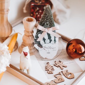 【発送前にサンプル作成で安心】〈お子様の手形で〉クリスマス クリア オーナメント 飾り アクリル 飾り 装飾 ナチュラル グッズ アイテム おうち 赤ちゃん フォトブース Merry Christmas 映え スタジオ ホームパーティ バースデー メモリアル 出産 内祝い 撮影 小物 ツリー