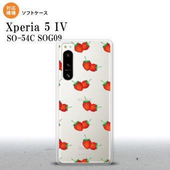 Xperia 5IV Xperia5IV スマホケース 背面ケースソフトケース 苺 イチゴ 中 赤 2022年 10月発売 nk-xp54-tp044