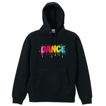 ダンス パーカー プルオーバー メンズ レディース ジュニア 練習着 裏パイル おもしろ 名入れ スウェット おしゃれ キッズ 大きいサイズ 文字入れ無料 「カラフルドリップDANCE」 アートワークスコウベ 【送料無料】