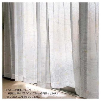 サンリオ シナモロール レースカーテン 2枚組 幅100cm 丈176cm キャラクター 子供部屋 寝室 おしゃれ かわいい 洗える ウォッシャブル 形状記憶 Aフック サンリオ正規ライセンス品