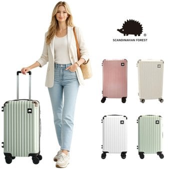 SCANDINAVIAN FOREST キャリーケース 63L Mサイズ 大容量 スーツケース 4-6泊 宿泊 旅行 出張 シンプル レディース ギフト プレゼント ピンク sfrs2401-m