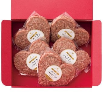 佐賀牛入り ハートハンバーグ5個セット [お中元][お歳暮] ※送料無料(北海道・沖縄・離島への配送不可)