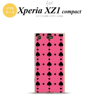 【SO02K】【スマホケース/スマホカバー】【エクスペリア XZ1】SO02K スマホケース Xperia XZ1 Compact SO-02K カバー エクスペリア XZ1 トランプ(スペード) ピンク×黒 nk-so02k-tp538【メール便送料無料】