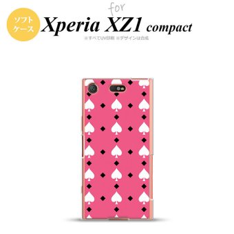 【SO02K】【スマホケース/スマホカバー】【エクスペリア XZ1】SO02K スマホケース Xperia XZ1 Compact SO-02K カバー エクスペリア XZ1 トランプ(スペード) ピンク×白 nk-so02k-tp542【メール便送料無料】