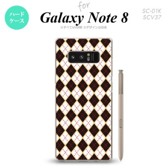【SC01K】【スマホケース/スマホカバー】【ギャラクシー ノート8】SC01K スマホケース Galaxy Note8 SC-01K カバー ギャラクシー ノート8 アーガイル 黒×赤 nk-sc01k-1401【メール便送料無料】