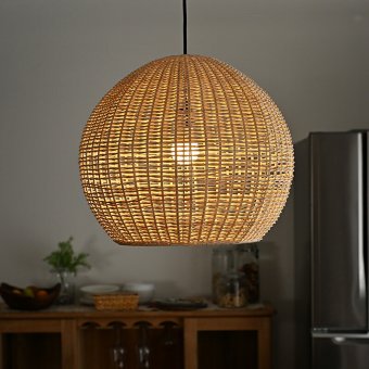 照明 ライト ランプシェード ペンダントランプ ラタン 籐 ランプ シェード 1灯 口金E26 60W LED 天井 インテリア ペンダント 吊り下げ 和モダン 器具 おしゃれ リゾート