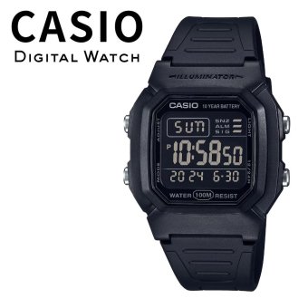 箱なし カシオ 腕時計 メンズ デジタル ブラック 黒 オールブラック 10年電池 100m防水 デュアルタイム ストップウォッチ アラーム LEDライト スポーツ アウトドア 海外モデル 逆輸入 プレゼント ギフト 成人 卒業 入学