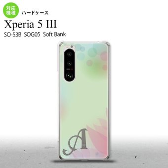 SO-53B SOG05 Xperia5III ケース ハードケース ぼかし 花柄 緑 +アルファベット オススメ 人気 おしゃれ スマート シンプル nk-xp53-1591i