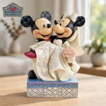 ミッキーとミニー 結婚式 ウェディング 16.8cm | ディズニー トラディションズ ジムショア グッズ フィギュア 人形 置物 彫刻 Jim Shore 正規輸入品
