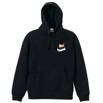 バドミントン パーカー プルオーバー メンズ レディース ジュニア 練習着 裏パイル おもしろ 名入れ スウェット おしゃれ キッズ 大きいサイズ 文字入れ無料 「シャトル in 天むす」 アートワークスコウベ 【送料無料】