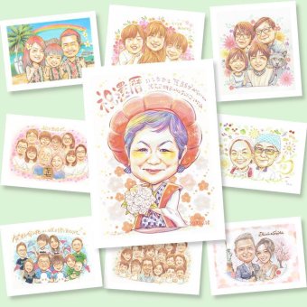 還暦のプレゼントに、贈った後の反応までうれしい似顔絵です。大切なお祝いにも安心してご注文いただけます。 似顔絵 贈り物 還暦祝い ギフト 手描き 名入れ プレゼント 還暦 誕生日 記念 お祝い 祖父 おじいちゃん 祖母 おばあちゃん 名入れ 修正無料 下書き確認 一生もの 親孝行 宝物 かわいい 傘寿 一生もの 長寿 還暦 ブライダルギフト 感激 節目 オリジナル 白寿祝い 引っ越し イラスト