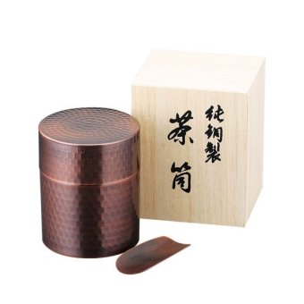 【ギフト対応無料】アサヒ 食楽工房 純銅 茶筒(茶箕付)ブロンズ仕様 木箱入 CB510 ※送料無料(北海道・沖縄は除く)
