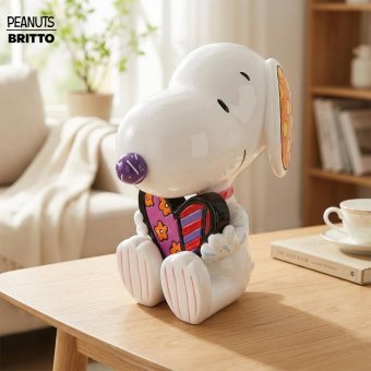 スヌーピー ハート スタチュー 25.4cm | ロメロ・ブリット Romero Britto デザイン アート 正規輸入品