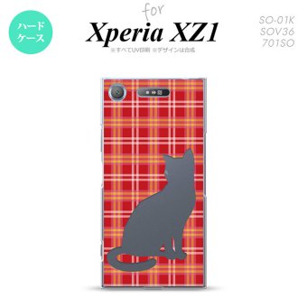 【SO01K】【スマホケース/スマホカバー】【エクスペリア XZ1】SO01K スマホケース Xperia XZ1 SO-01K カバー エクスペリア XZ1 猫 チェック赤B nk-so01k-952【メール便送料無料】