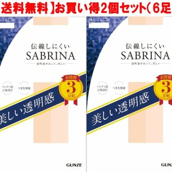 ＳＡＢＵＲＩＮＡ（ノンラン）パンスト３足組×２個（６枚）サイズ＝２サイス・カラー＝４色　SP811