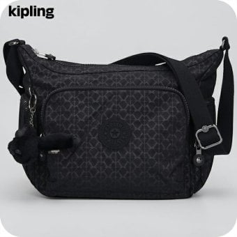 キプリング ショルダーバッグ レディース ブランド Kipling ガブ S ロゴ ワンポイント 総柄 KI4611-K59 Signature Emb 黒