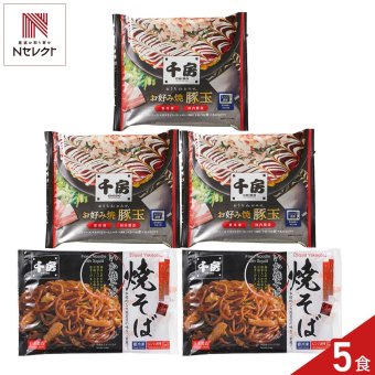 千房 豚玉 いか焼そば セット 2種 計5点入 お好み焼き 冷凍 焼きそば 温めるだけ レンチン 粉もん