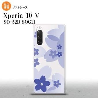 Xperia10V Xperia10V スマホケース 背面ケースソフトケース 花柄 サクラ B 青 2023年 7月発売 nk-xp105-tp059