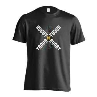ラグビー Tシャツ 半袖 メンズ ウェア レディース 練習着 ジュニア ドライ おもしろ tシャツ 速乾 名入れ スポーツ 女子 男子 チーム おしゃれ 文字入れ 「ネオンスタイルのクロスRUGBY」 アートワークスコウベ 【送料無料】