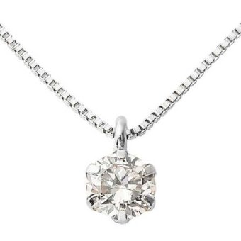 ダイヤモンド ネックレス 一粒 プラチナ Pt900 0.1ct 6本爪 シンプル ペンダント レディース アクセサリー ジュエリー 鑑定カード付き ギフト プレゼント 誕生日 記念日