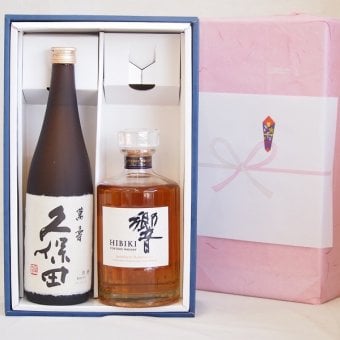 実りの秋の贈り物 感謝贈り物ボックス 洋酒日本酒2本セット（ウイスキー響700ml 純米大吟醸久保田720ml）