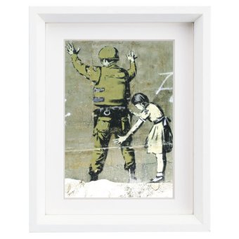 アートフレーム バンクシー ストップ Sサイズ BK-01604  Banksy 絵画 絵 ストリート 壁画 ステンシルアート