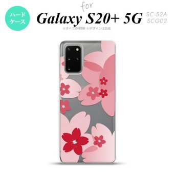 SC-52A SCG02 Galaxy S20+ 5G スマホケース ハードケース 花柄 サクラ B 赤 メンズ レディース nk-s20p-056