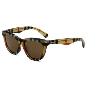 バーバリー BURBERRY サングラス アジアンフィット UVカット アイウェア キャットアイ 0BE4435F 414673 53 メンズ レディース ユニセックス チェックサンド+ダークブラウン 海外正規品