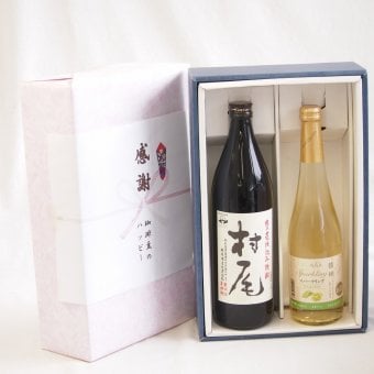 感謝の贈り物ボックス 芋焼酎とワインの美酒が奏でるハーモニー2本セット(アルプス 信州シャインマスカット＆ナイアガラワイン 7度(長野県) 本格芋焼酎 村尾 25度(鹿児島県)) 500ml×1本 900ml×1本