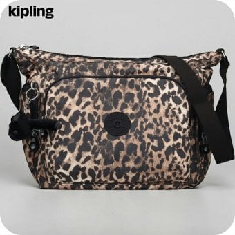 キプリング ショルダーバッグ レディース ブランド Kipling ガブ ロゴ ワンポイント 総柄 ヒョウ・レオパード フリンジ KI6525-6JP Wild Leopard