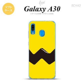 SCV43 Galaxy A30 SCV43 スマホケース ソフト カバー ギザギザ 黄 黒 nk-scv43-tp191