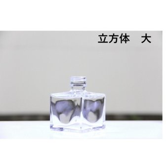 キャップ付 ハーバリウム ボトル 瓶「立方体中　5本セット　天然木メープル」ガラス瓶  透明瓶 花材 ウエディング プリザーブドフラワー インスタ SNS ボトルフラワー オイル ハーバリウム用 透明ボトル ハーバリウムボトル おしゃれ かわいい インテリア クリア