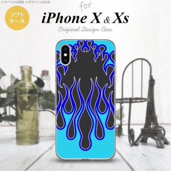 【iPhoneX】【スマホケース/スマホカバー】【アイフォンX】iPhoneX スマホケース カバー アイフォンX ファイヤー 黒×青 nk-ipx-tp1303【メール便送料無料】