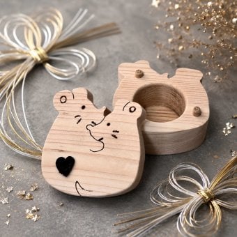 国産ヒノキのネズミの干支へその緒ケース｜名前・日付が書けるシール付き｜出産祝い・成長記念