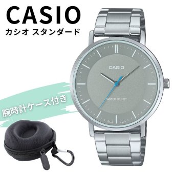 カシオ 腕時計 メンズ 収納ケース付き アナログ シルバー グレー メタル シンプル 薄型 見やすい 防水 CASIO 海外モデル プレゼント 誕生日 夫 彼氏 父親 男性 記念日 ギフト 成人 卒業 入学