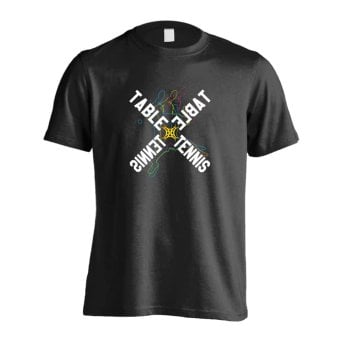 卓球 Tシャツ 半袖 メンズ ウェア レディース 練習着 ジュニア ドライ おもしろ tシャツ 速乾 名入れ スポーツ 女子 男子 チーム おしゃれ 文字入れ 「ネオンスタイルのクロスTABLETENNIS」 アートワークスコウベ 【送料無料】