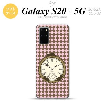 SC-52A SCG02 Galaxy S20+ 5G スマホケース ソフトケース 時計 チェック ピンク メンズ レディース nk-s20p-tp1221