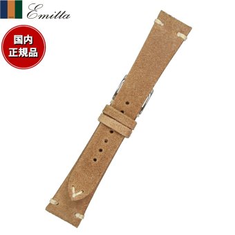 エミッタ Emitta 腕時計 替えバンド ベルト メンズ ゴージュ カーフ 19mm コルク/シルバー 時計 時計バンド 時計ベルト 革 牛革