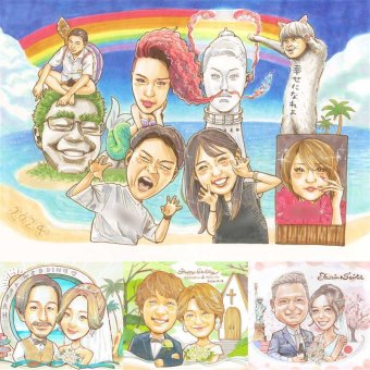 誕生日のお祝いに、一度贈ると、また頼みたくなる似顔絵です。 そっくり 似顔絵 プレゼント ギフト 名入れ 手描き 贈り物 誕生日 記念日 お祝い 長寿 大人数 世代 孫 祖父母 ご家族 修正無料 名入れ 下書き確認 一生もの かわいい 喜ばれる 親孝行 宝物 全員 大人数 集合 お祝いの品 引っ越し 快気祝い カラフル 古希祝い お祝い返し 傘寿祝い 米寿祝い 感動 メモリアル キレイ 家族
