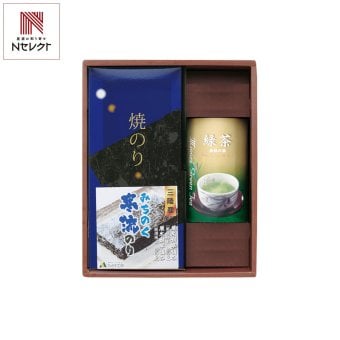 みのり工房 みちのく寒流のり 鹿児島茶 上煎茶 詰合せ ギフトセット 焼きのり 煎茶 詰め合わせ 海苔 緑茶 茶葉【沖縄県・離島 配送不可】