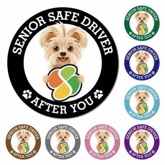 カーサイン 高齢者マーク SENIOR SAFE DRIVER ヨーチー マグネット 強力 直径13cm 肉球 日本製 車 ステッカー