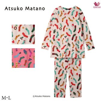 ワコール アツコマタノ[ATSUKO MATANO] パジャマ HDW428 M・L ロング袖ロング丈パンツ【綿混】