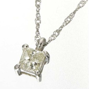 ダイヤモンド ネックレス 0.15ct プリンセスカット ペンダント プラチナ Pt900 華奢 シンプル レディース アクセサリー ジュエリー 誕生石 プレゼント ギフト 記念日