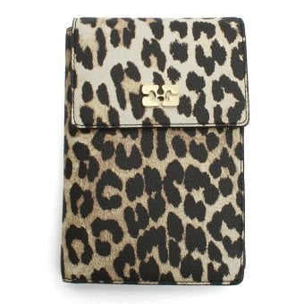 ガニー GANNI 財布 小銭入れ付き 二つ折り財布 B3010041-859 Bou Travel Wallet レディース アーモンドミルク（レオパード）海外正規品